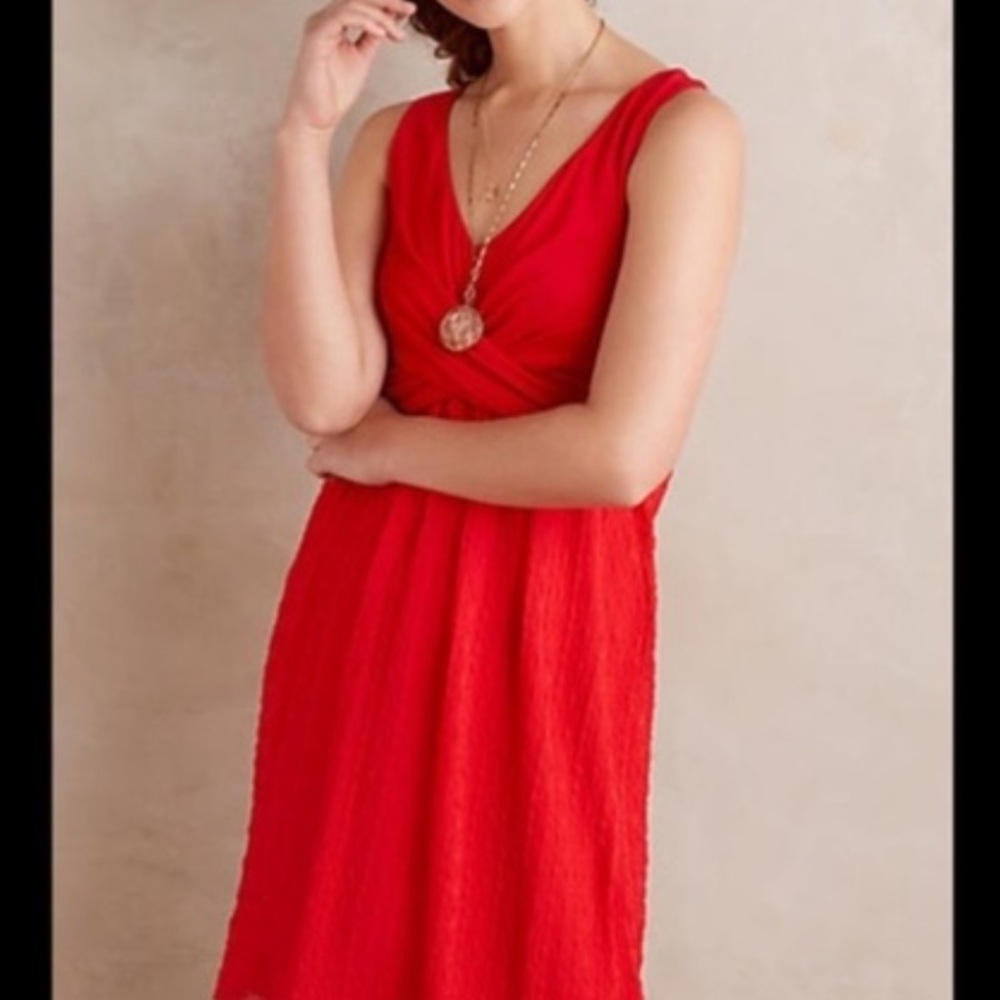 NWT Anthropologie Amadi Mia Red Dress Size L - Picture 3 of 13